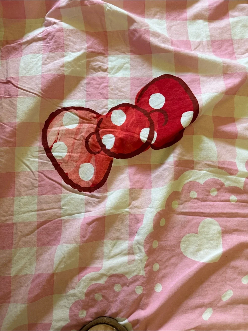 Sanrio Hello Kitty Twin Duvet Cover Reversible Pink Gingham Vintage Y2K Bedding